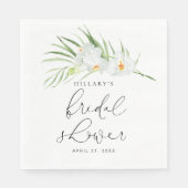 witte orchidee | Elegant tropisch Vrijgezellenfees Servet (Voorkant)