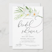 witte orchidee |Elegant Tropisch Vrijgezellenfeest Kaart (Voorkant)