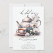 Witte Orchidee Elegante Set Classy Bruids Thee Dou Kaart (Voorkant)