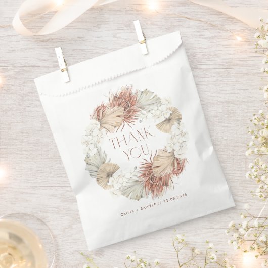Witte Orchidee en Gedroogde Palm Krans Boho Bruilo Bedankzakje (Geknipt)