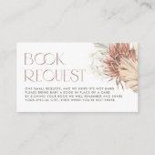 Witte orchidee en palmbladeren Boho Boeken Verzoek Informatiekaartje (Voorkant)