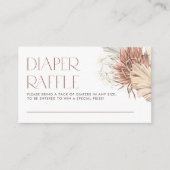 Witte orchidee en palmbladeren Boho Luier Raffle Informatiekaartje (Voorkant)