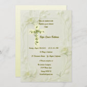 Witte orchidee en wijnstokken doop kaart (Voorkant / Achterkant)