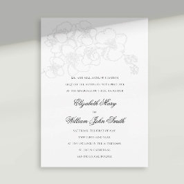 Witte orchidee faux reliëf formele elegante bruilo kaart