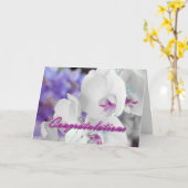 Witte orchidee gefeliciteerd Kaart (Gele Bloem)