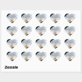 Witte Orchidee gepersonaliseerde hart bruiloft Sti Sticker (Vel)