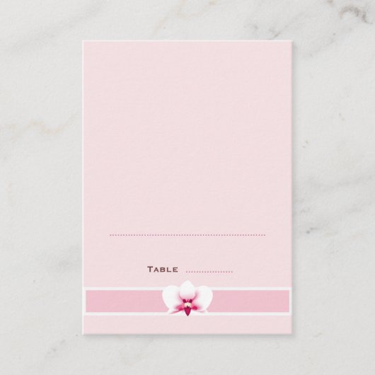 Witte orchidee gevouwen plaats kaarten plaatskaartje (Voorkant)