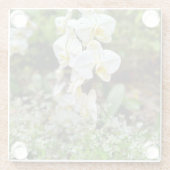 Witte Orchidee Glazen Onderzetter (Achterkant)