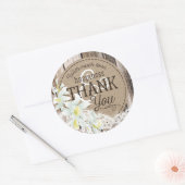 Witte Orchidee Houten Kant Rustiek Bruiloft Label (Envelop)