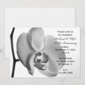 Witte Orchidee Huwelijksjubileum Feest Uitnodiging (Voorkant / Achterkant)