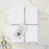 Witte orchidee in Chinoiserie-kom Cadeaulabel (Met Touw)
