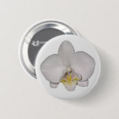 Witte Orchidee Knop Ronde Button 5,7 Cm (Voorkant /achterkant)