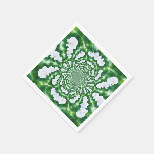Witte Orchidee Mandala Servetten (Hoek)