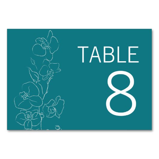 Witte Orchidee · Modern Tropisch Tafelnummerteken Kaart (Achterkant)