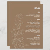 Witte Orchidee · Moderne Tropische bruiloft Menu (Voorkant / Achterkant)