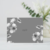 Witte orchidee op grijze RSVP-kaart RSVP Kaartje (Staand voorkant)