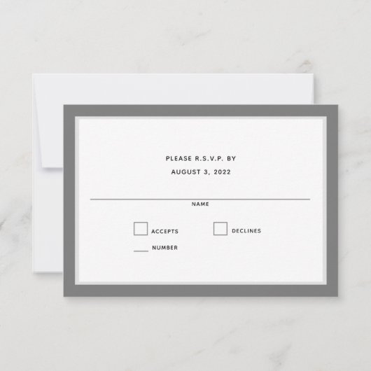 Witte orchidee op grijze RSVP-kaart RSVP Kaartje (Achterkant)
