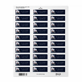Witte Orchidee op marineblauw retouretiket Etiket (Full Sheet)