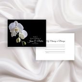 Witte Orchidee op zwart Deel een Geheugenbegrafeni Notitiekaartje