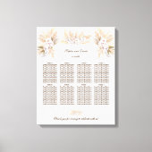Witte Orchidee Pampas Gras Trouw Stoelenkaart Canvas Afdruk (Voorkant)