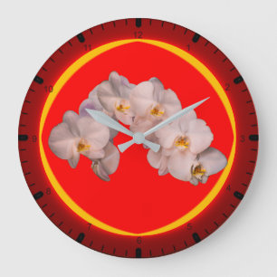 Witte orchidee rood grote klok