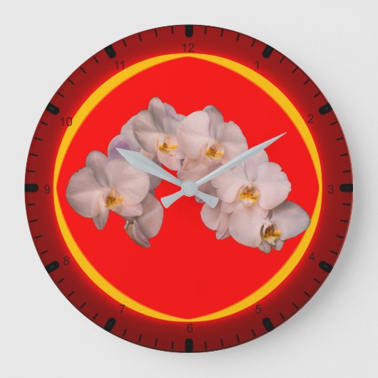 Witte orchidee rood grote klok (Voorkant)