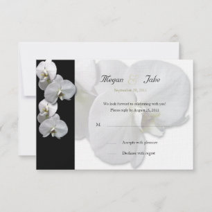 Witte Orchidee RSVP Uitnodiging