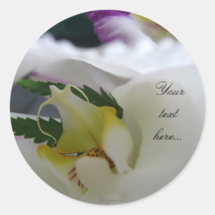 Witte Orchidee schoonheid bruiloft uitnodigingen z Ronde Sticker