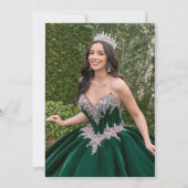 Witte Orchidee Smaragdgroene Prinses Quinceañera  Kaart (Achterkant)