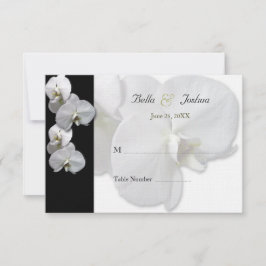Witte Orchidee Tafel Stoelkaartjes Kaart