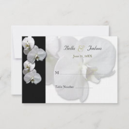 Witte Orchidee Tafel Stoelkaartjes Kaart