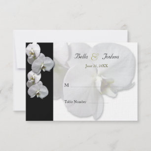 Witte Orchidee Tafel Stoelkaartjes Kaart