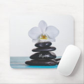 Witte Orchidee,Therapeutische Zen Stenen Muismat (Met muis)