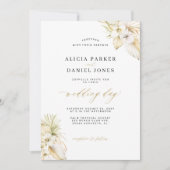 Witte orchidee tropische papegaaien elegante bruil kaart (Voorkant)