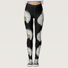 Witte orchidee, tropische witte bloemen leggings