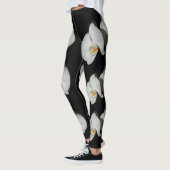 Witte orchidee, tropische witte bloemen leggings (Links)