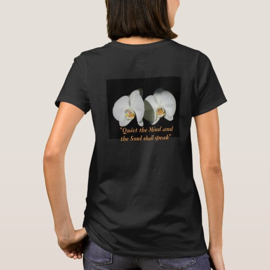 Witte orchidee, tropische witte bloemen t-shirt (Achterkant)