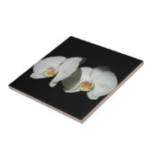 Witte orchidee, tropische witte bloemen tegeltje (Zijkant)