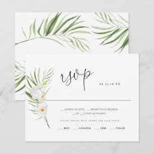 witte orchidee Trouwantwoordkaart RSVP Kaartje