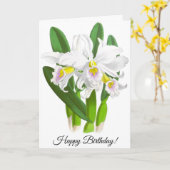  witte orchidee ventilator Aangepaste Kaart (Gele Bloem)