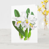  witte orchidee ventilator blanco noot Kaart (Gele Bloem)