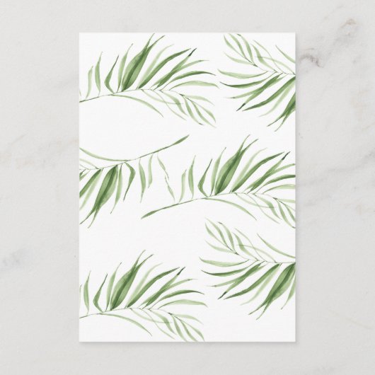 witte orchidee | Verticale bruiloft details Informatiekaartje (Achterkant)