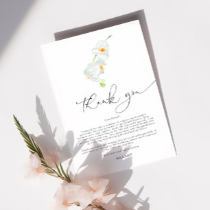 witte orchidee   Vrijgezellenfeest bedankbriefje Informatiekaartje