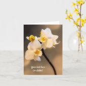 Witte Orchidee Wenskaart Kaart (Gele Bloem)
