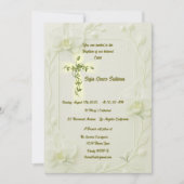 Witte Orchidee & Wijnstok Doop Kaart (Voorkant)