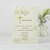 Witte Orchidee & Wijnstok Doop Kaart (Staand voorkant)