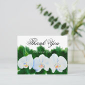 witte orchideeën bedankkaart (Staand voorkant)