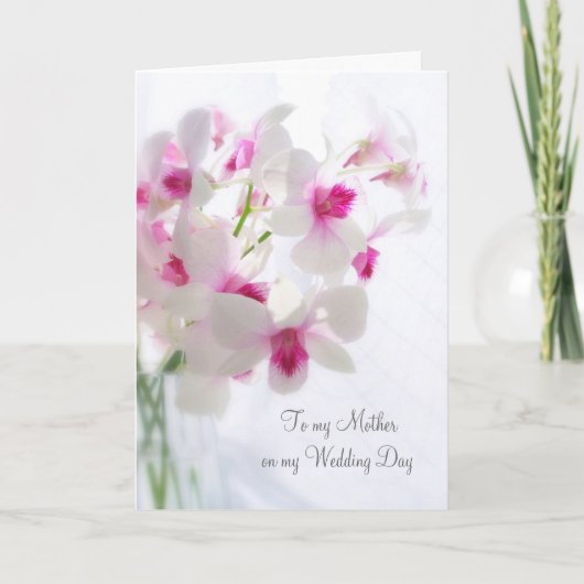 Witte orchideeën Bedankt moeder voor mijn trouwen (Voorkant)
