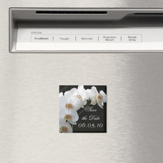 Witte Orchideeën Bewaar de Datummagneet Magneet (Insitu (Vaatwasser))
