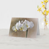 Witte Orchideeën Bloemen Art Note Kaart (Gele Bloem)